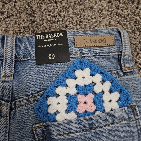 NWT Blank NYC The Barrow Vintage High Rise Crochet Shorts Size 24 Boho Hippie - Picture 6 of 11